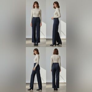 Jones New York Dark Charcoal/Black Straight Leg Trousers